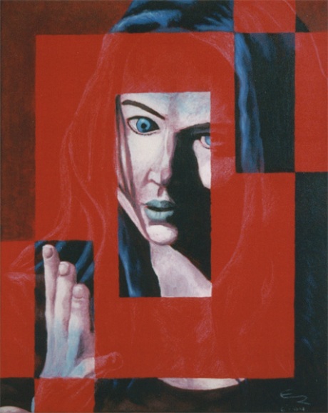 Illyria -- acrylic and white colored pencil on canvas